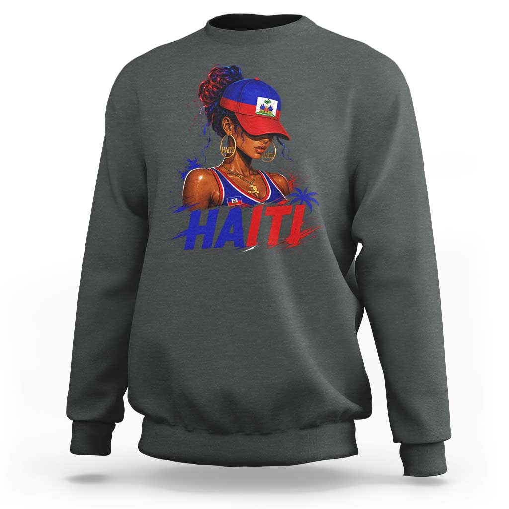 Haitian Princess Sweatshirt Haiti Flag Haitienne Melanin Black Girls