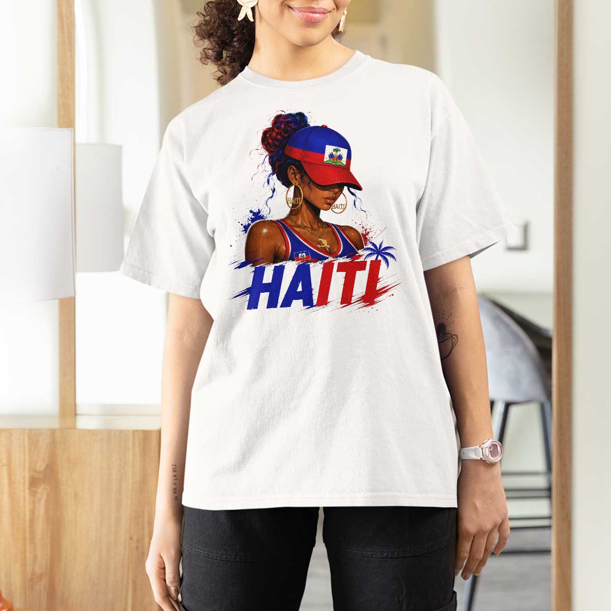 Haitian Princess T Shirt For Women Haiti Flag Haitienne Melanin Black Girls