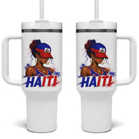 Haitian Princess Tumbler With Handle Haiti Flag Haitienne Melanin Black Girls