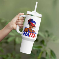Haitian Princess Tumbler With Handle Haiti Flag Haitienne Melanin Black Girls