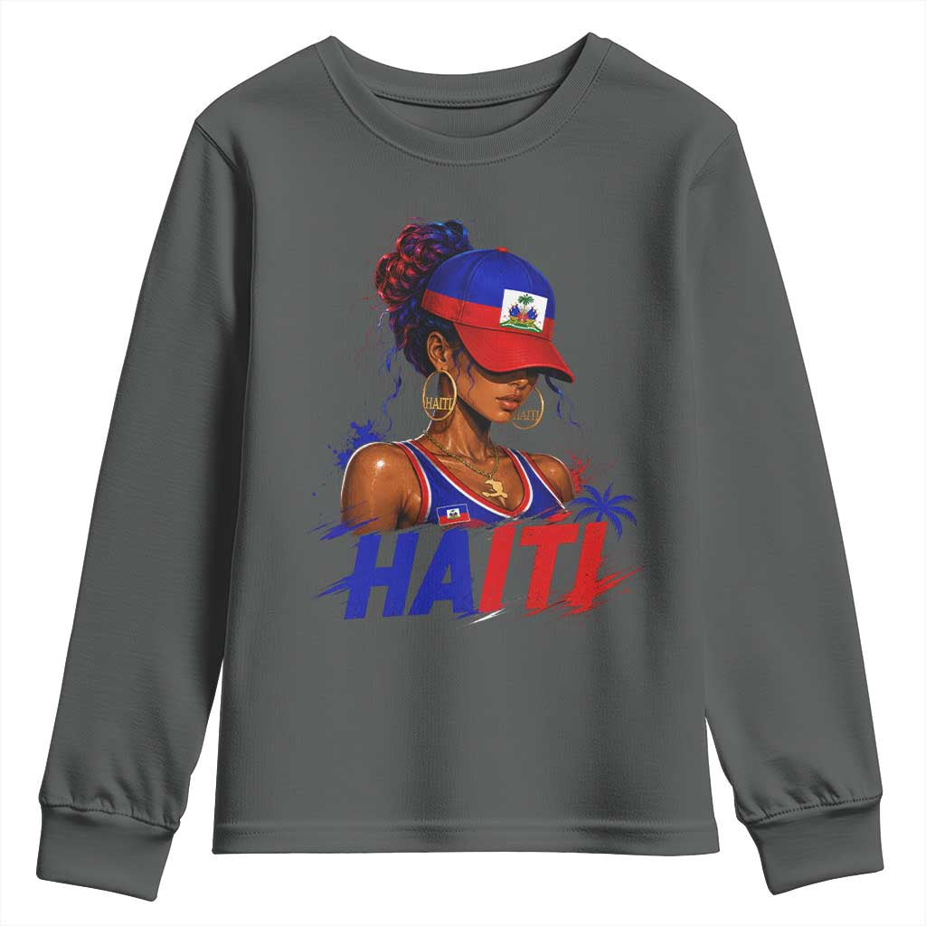 Haitian Princess Youth Sweatshirt Haiti Flag Haitienne Melanin Black Girls