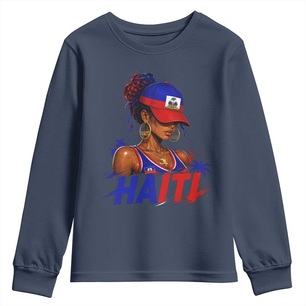 Haitian Princess Youth Sweatshirt Haiti Flag Haitienne Melanin Black Girls