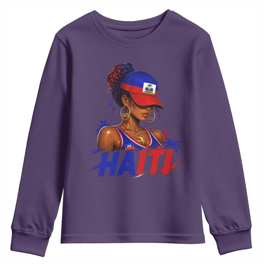 Haitian Princess Youth Sweatshirt Haiti Flag Haitienne Melanin Black Girls