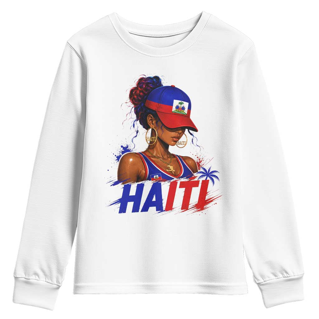 Haitian Princess Youth Sweatshirt Haiti Flag Haitienne Melanin Black Girls