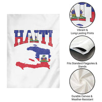 Haiti Pride Garden Flag Retro Vintage Haitian Flag Map Pride Graphic