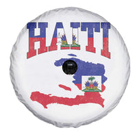 Haiti Pride Spare Tire Cover Retro Vintage Haitian Flag Map Pride Graphic