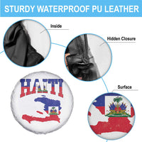 Haiti Pride Spare Tire Cover Retro Vintage Haitian Flag Map Pride Graphic