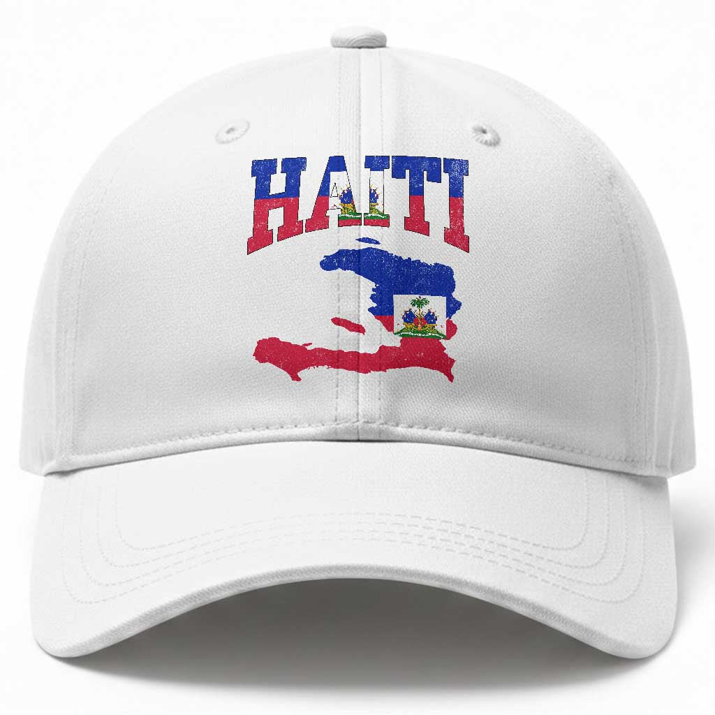 Haiti Pride Baseball Cap Retro Vintage Haitian Flag Map Pride Graphic