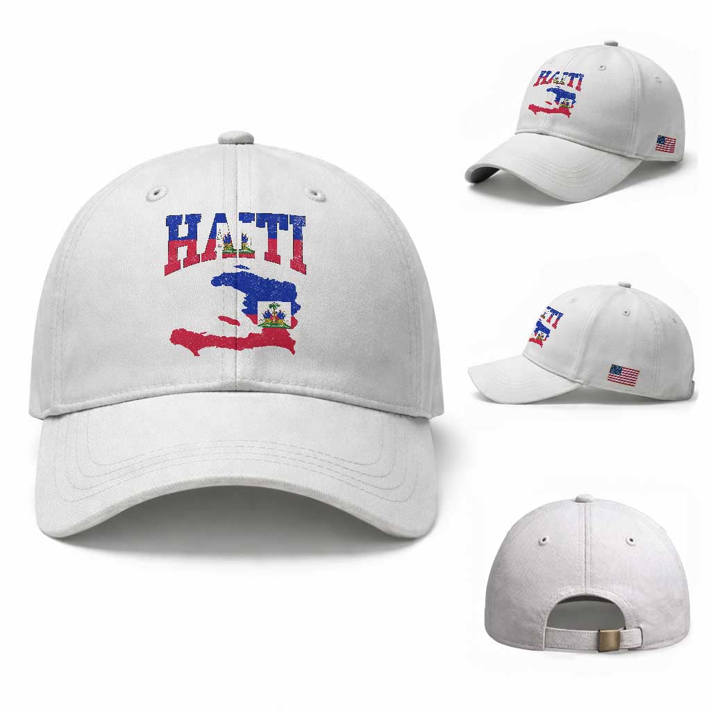 Haiti Pride Baseball Cap Retro Vintage Haitian Flag Map Pride Graphic