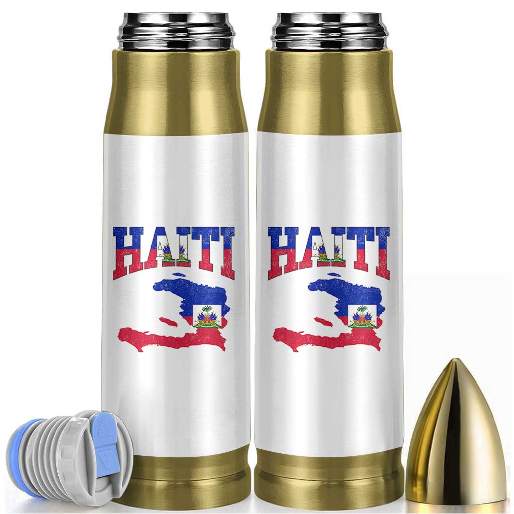 Haiti Pride Bullet Tumbler Retro Vintage Haitian Flag Map Pride Graphic