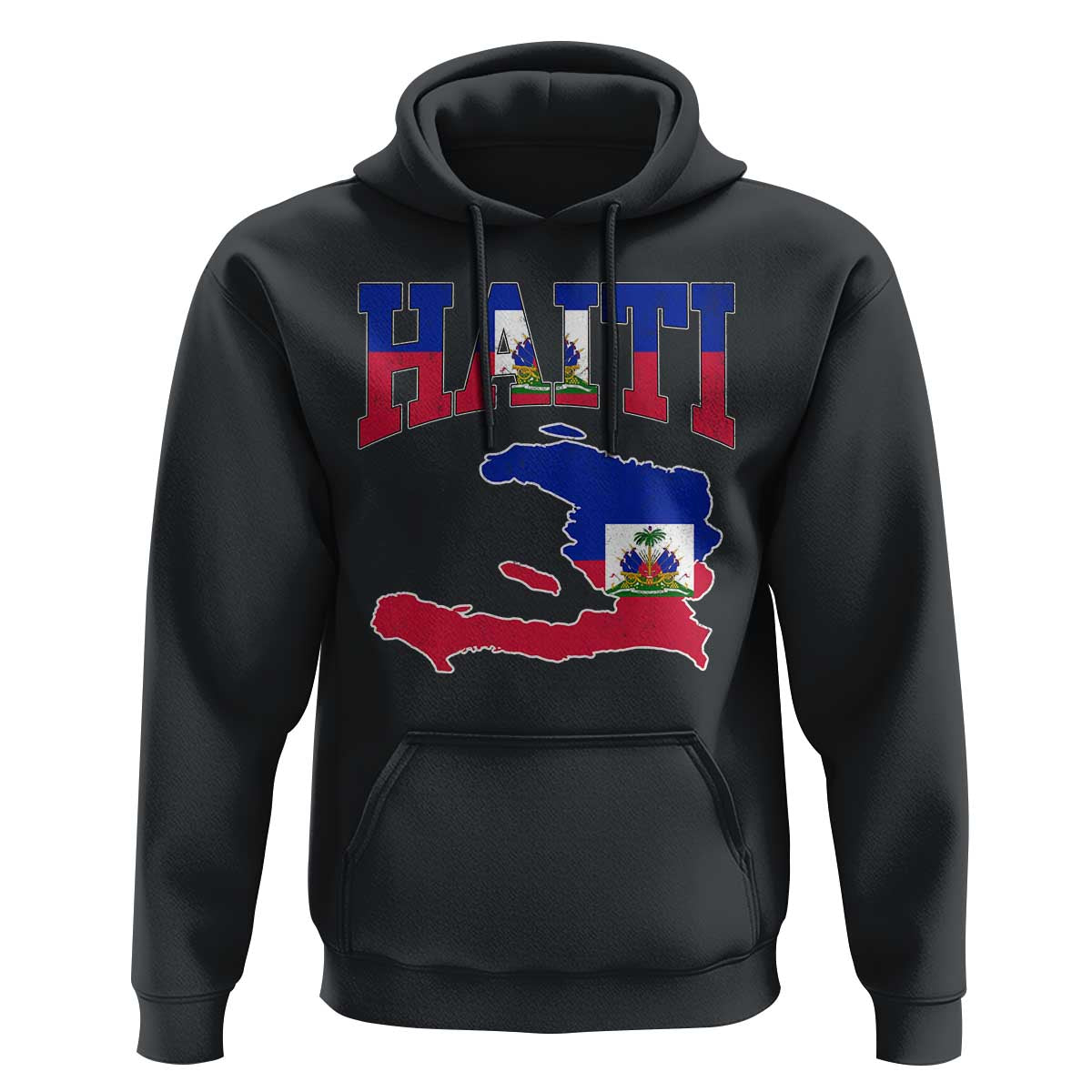Haiti Pride Hoodie Retro Vintage Haitian Flag Map Pride Graphic
