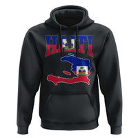 Haiti Pride Hoodie Retro Vintage Haitian Flag Map Pride Graphic