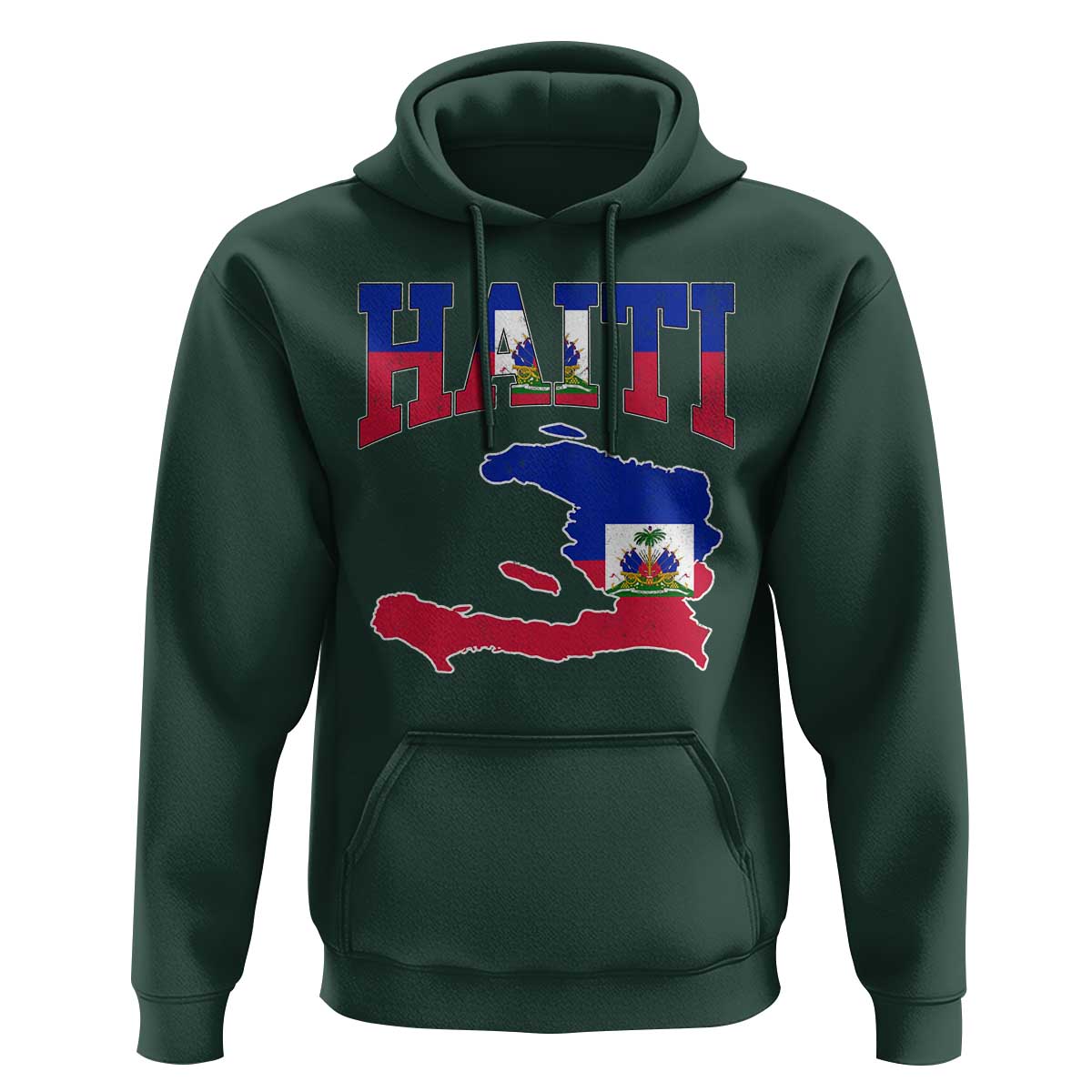 Haiti Pride Hoodie Retro Vintage Haitian Flag Map Pride Graphic