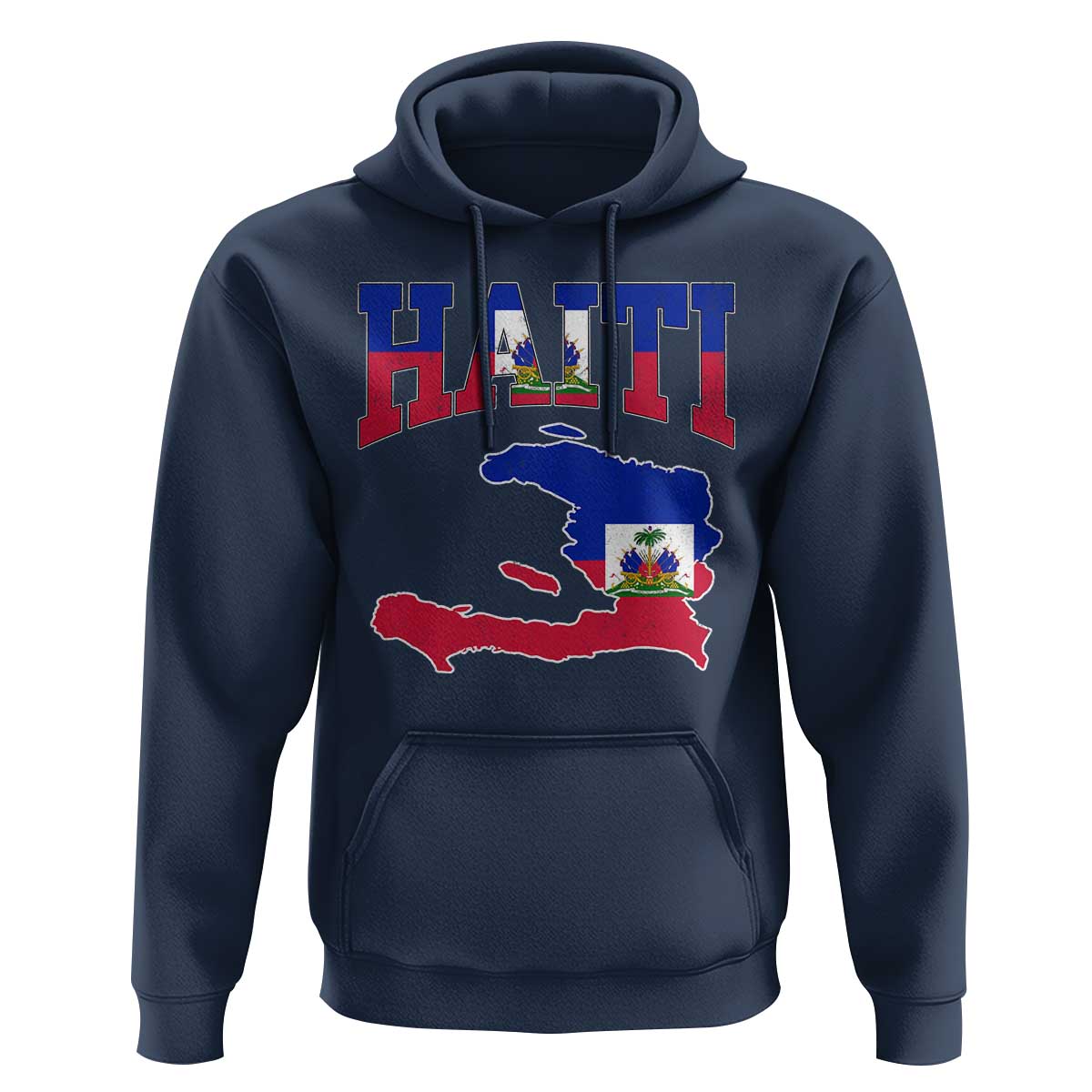 Haiti Pride Hoodie Retro Vintage Haitian Flag Map Pride Graphic