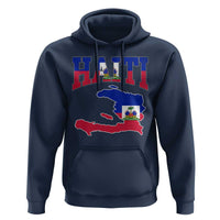 Haiti Pride Hoodie Retro Vintage Haitian Flag Map Pride Graphic