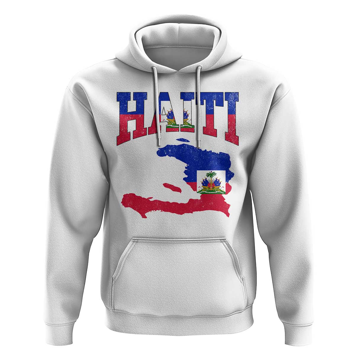 Haiti Pride Hoodie Retro Vintage Haitian Flag Map Pride Graphic