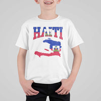 Haiti Pride T Shirt For Kid Retro Vintage Haitian Flag Map Pride Graphic