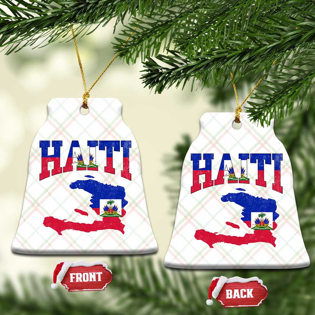 Haiti Pride Ceramic Ornament Retro Vintage Haitian Flag Map Pride Graphic