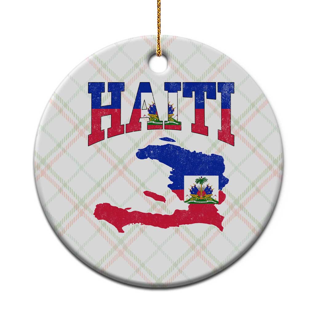 Haiti Pride Ceramic Ornament Retro Vintage Haitian Flag Map Pride Graphic