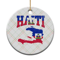 Haiti Pride Ceramic Ornament Retro Vintage Haitian Flag Map Pride Graphic
