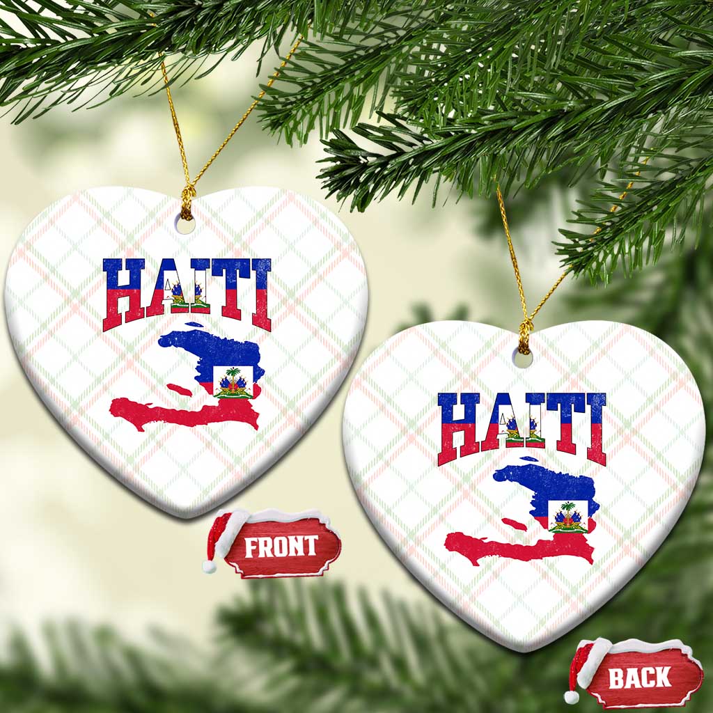Haiti Pride Ceramic Ornament Retro Vintage Haitian Flag Map Pride Graphic