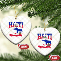 Haiti Pride Ceramic Ornament Retro Vintage Haitian Flag Map Pride Graphic