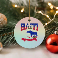Haiti Pride Ceramic Ornament Retro Vintage Haitian Flag Map Pride Graphic