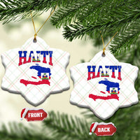 Haiti Pride Ceramic Ornament Retro Vintage Haitian Flag Map Pride Graphic