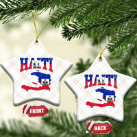 Haiti Pride Ceramic Ornament Retro Vintage Haitian Flag Map Pride Graphic