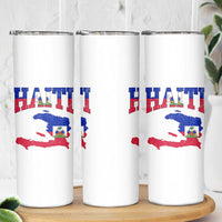 Haiti Pride Skinny Tumbler Retro Vintage Haitian Flag Map Pride Graphic
