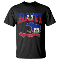 Haiti Pride T Shirt Retro Vintage Haitian Flag Map Pride Graphic