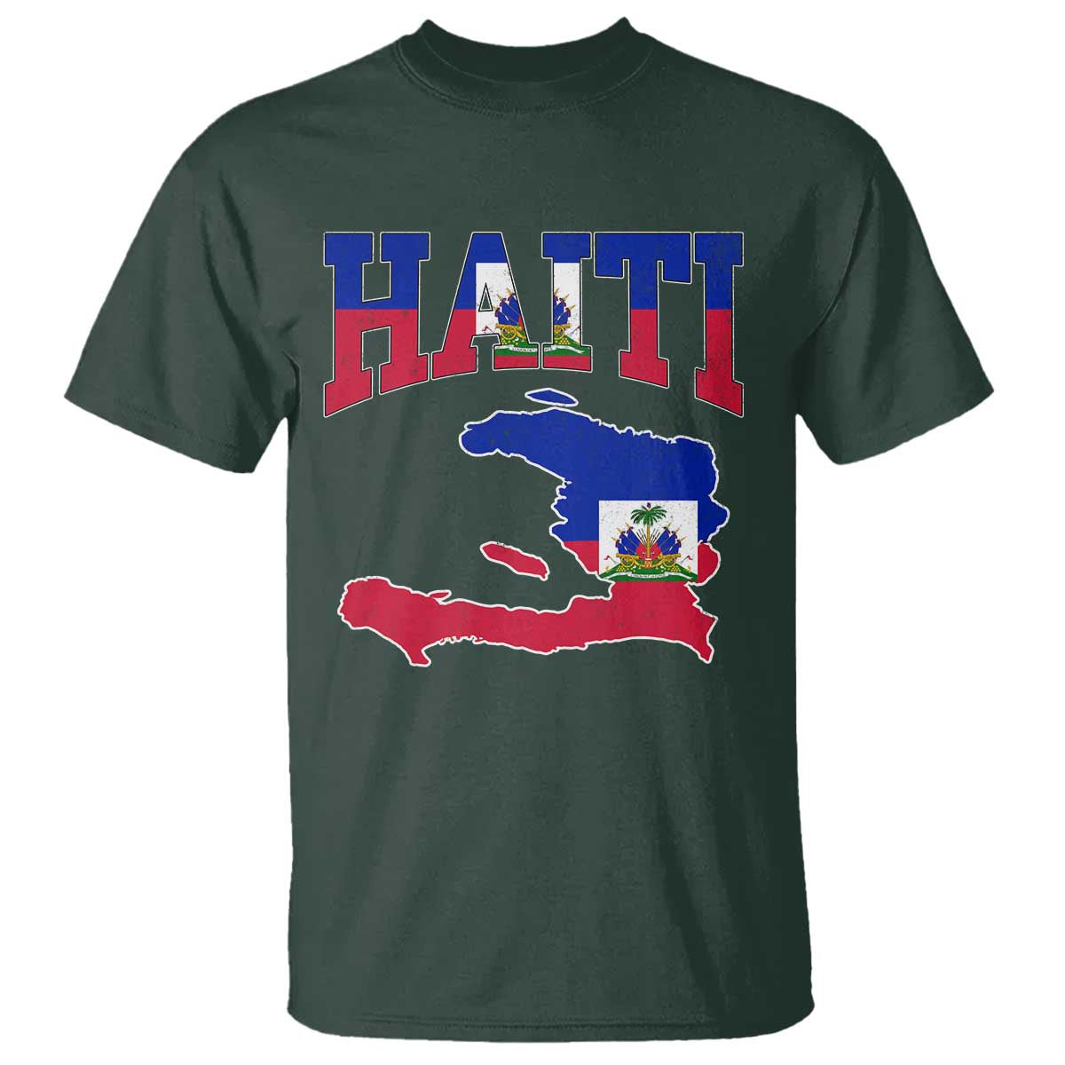 Haiti Pride T Shirt Retro Vintage Haitian Flag Map Pride Graphic