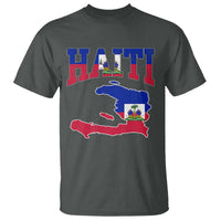 Haiti Pride T Shirt Retro Vintage Haitian Flag Map Pride Graphic