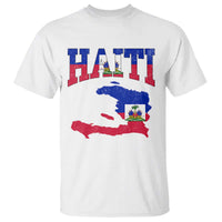 Haiti Pride T Shirt Retro Vintage Haitian Flag Map Pride Graphic