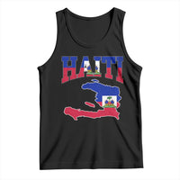 Haiti Pride Tank Top Retro Vintage Haitian Flag Map Pride Graphic
