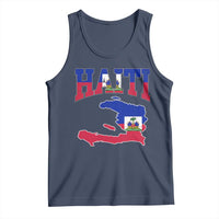 Haiti Pride Tank Top Retro Vintage Haitian Flag Map Pride Graphic