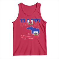 Haiti Pride Tank Top Retro Vintage Haitian Flag Map Pride Graphic