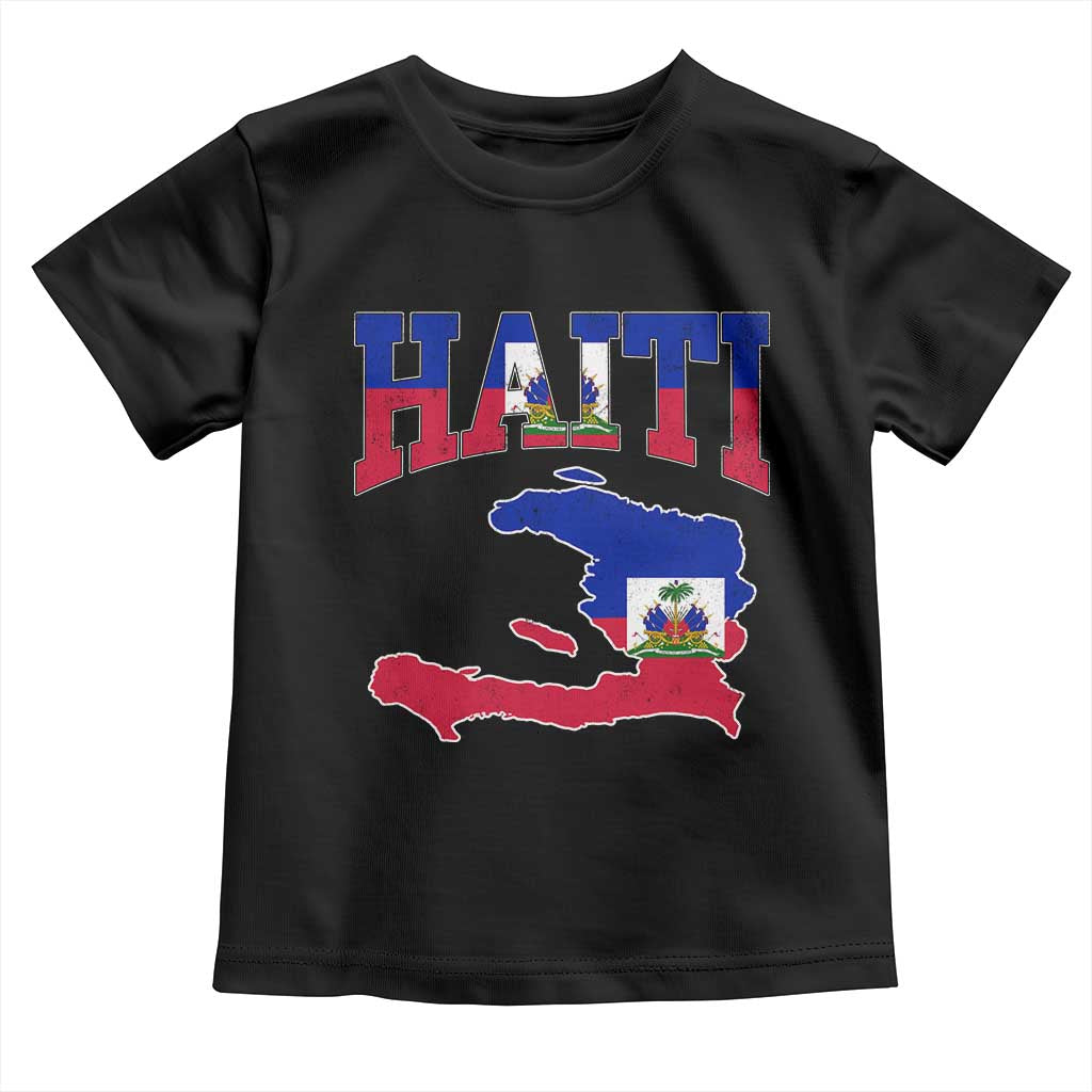 Haiti Pride Toddler T Shirt Retro Vintage Haitian Flag Map Pride Graphic