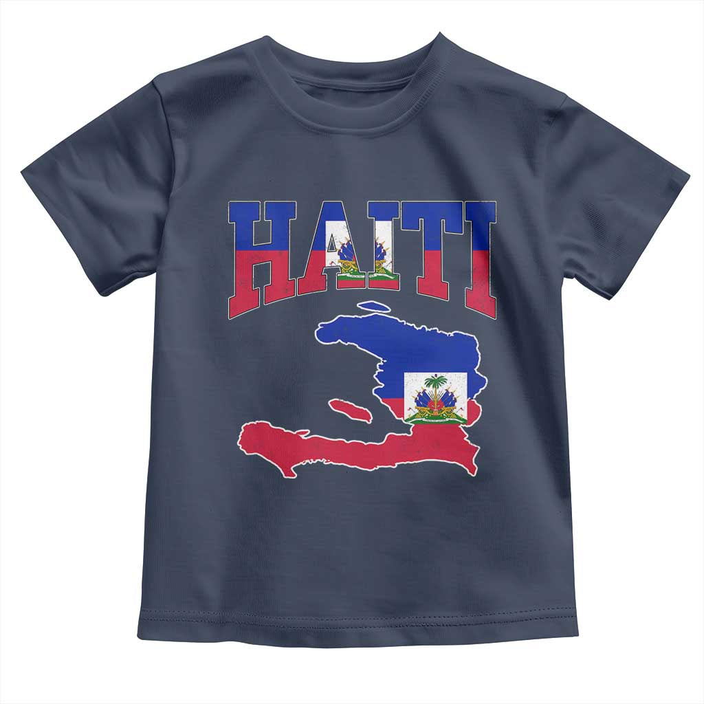 Haiti Pride Toddler T Shirt Retro Vintage Haitian Flag Map Pride Graphic