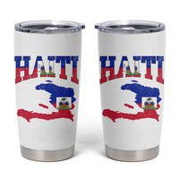 Haiti Pride Tumbler Cup Retro Vintage Haitian Flag Map Pride Graphic