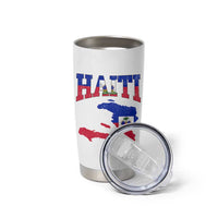 Haiti Pride Tumbler Cup Retro Vintage Haitian Flag Map Pride Graphic