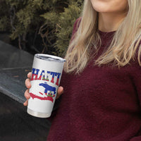 Haiti Pride Tumbler Cup Retro Vintage Haitian Flag Map Pride Graphic