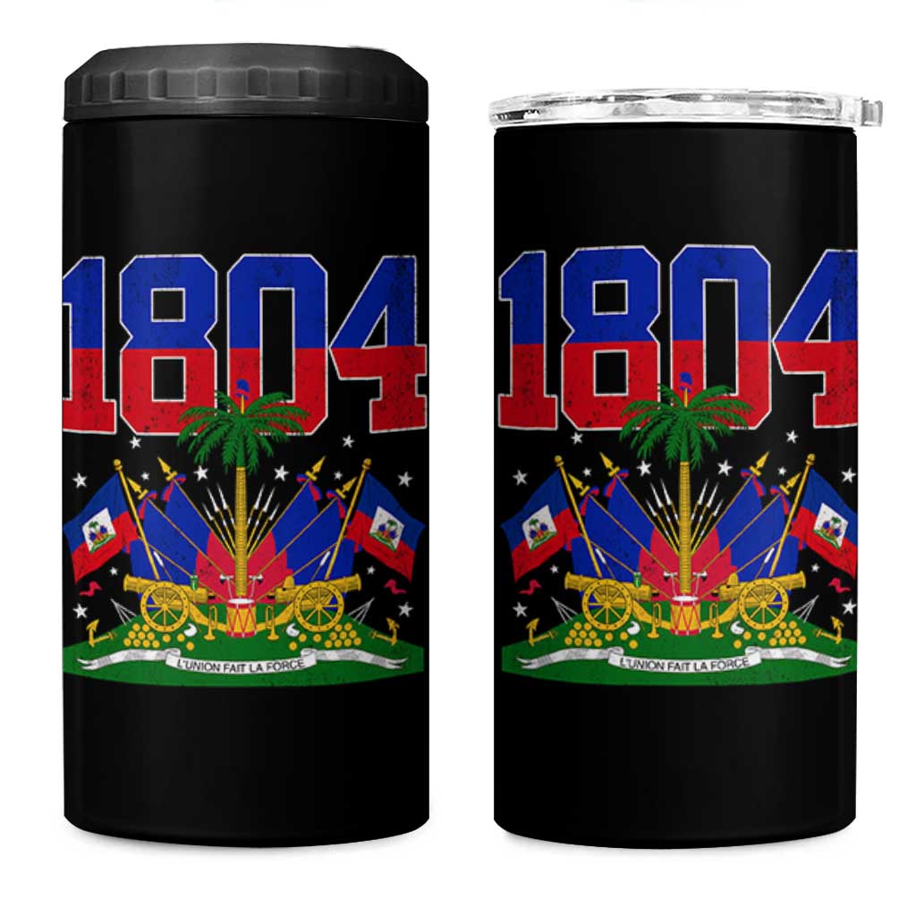 Haitian Revolution 1804 4 in 1 Can Cooler Tumbler Haiti Flag Independence Day Haitian Graphic