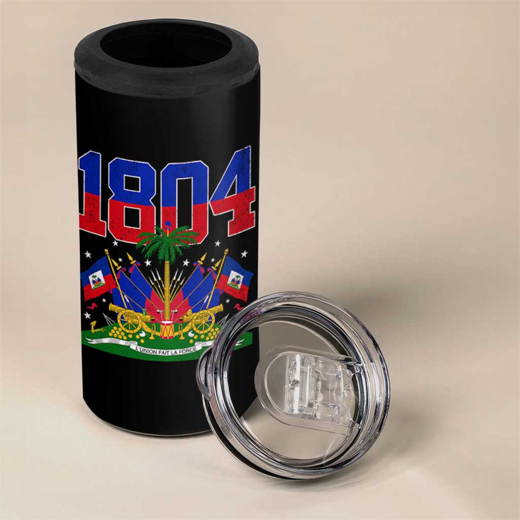 Haitian Revolution 1804 4 in 1 Can Cooler Tumbler Haiti Flag Independence Day Haitian Graphic