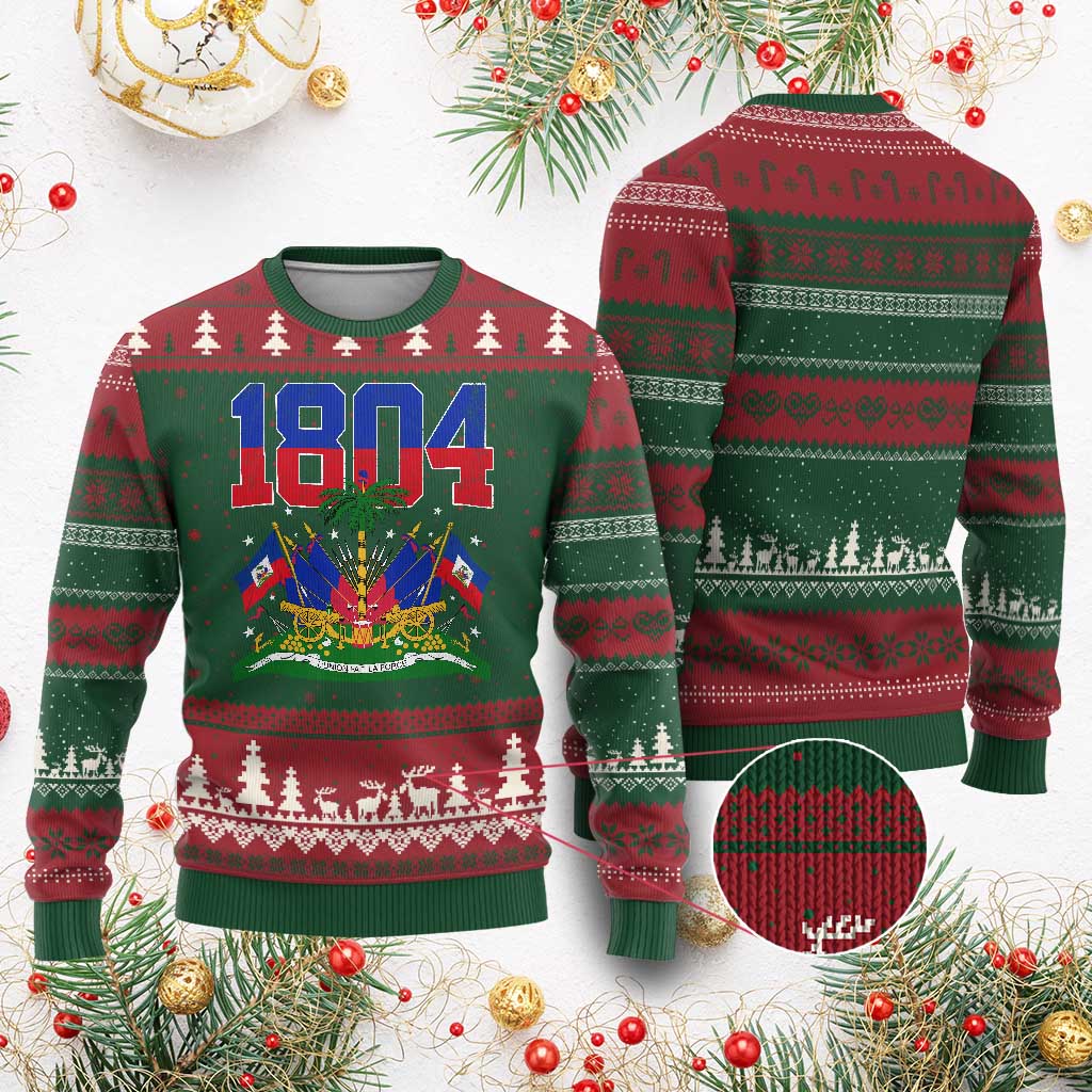 Haitian Revolution 1804 Ugly Christmas Sweater Haiti Flag Independence Day Haitian Graphic