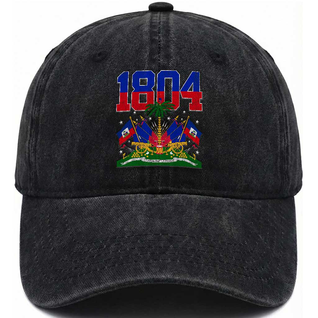Haitian Revolution 1804 Washed Cotton Baseball Cap Haiti Flag Independence Day Haitian Graphic