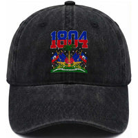 Haitian Revolution 1804 Washed Cotton Baseball Cap Haiti Flag Independence Day Haitian Graphic