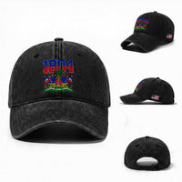 Haitian Revolution 1804 Washed Cotton Baseball Cap Haiti Flag Independence Day Haitian Graphic