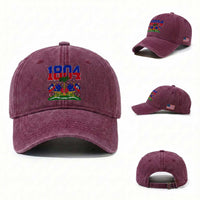 Haitian Revolution 1804 Washed Cotton Baseball Cap Haiti Flag Independence Day Haitian Graphic