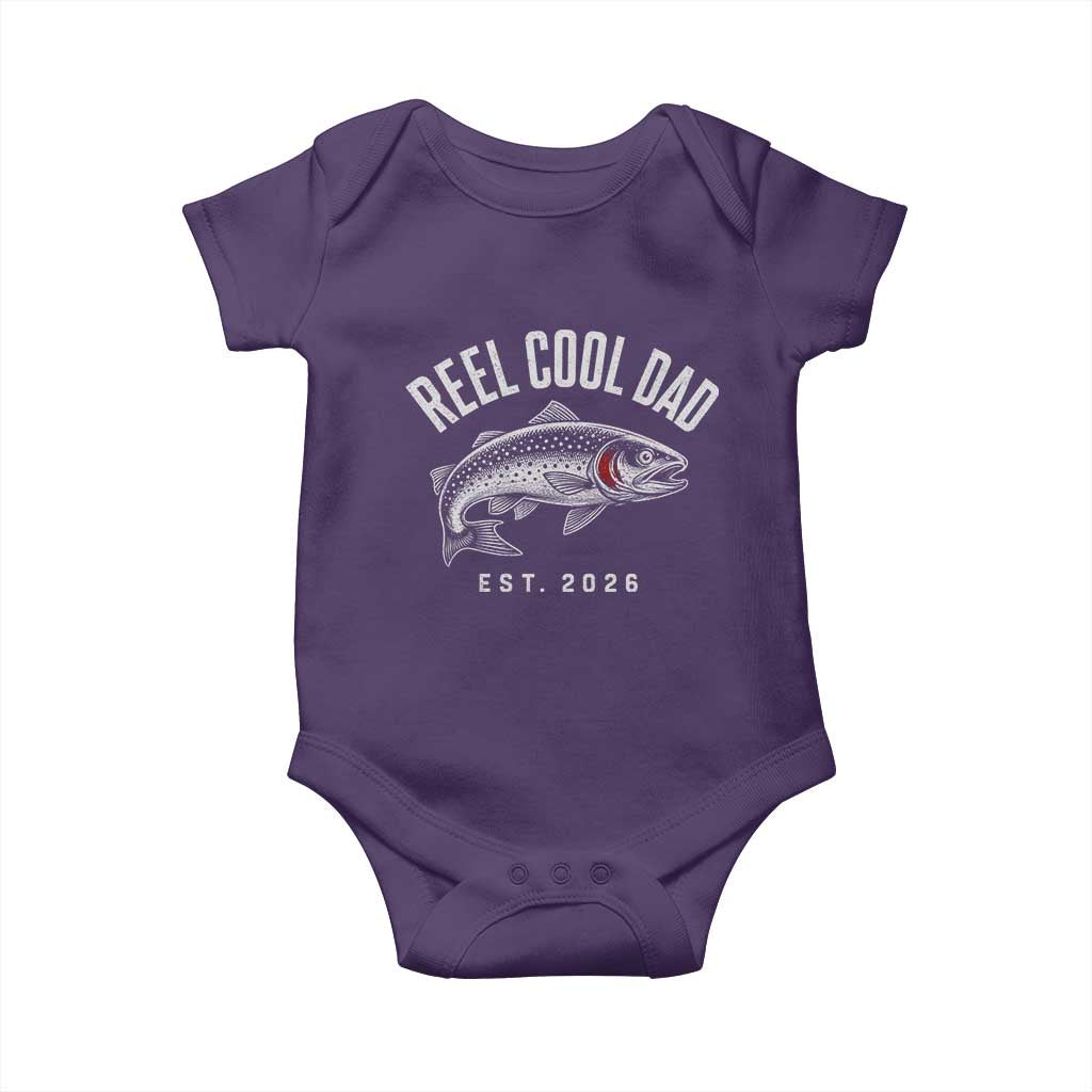 Reel Cool Dad Est 2026 Baby Onesie Trout Fishing Vintage First Time Dad Fathers Day